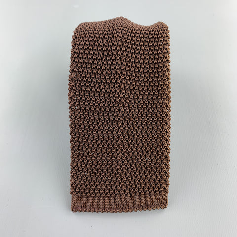 NEW & LINGWOOD Chocolate Brown Silk Textured Knit Tie