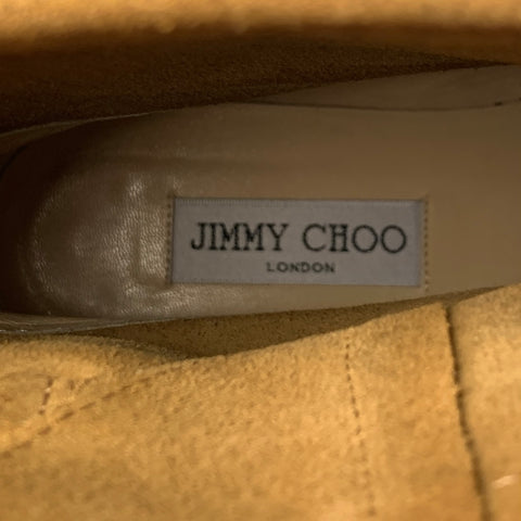 JIMMY CHOO Talla 10.5 Botas sin cordones de ante color camel