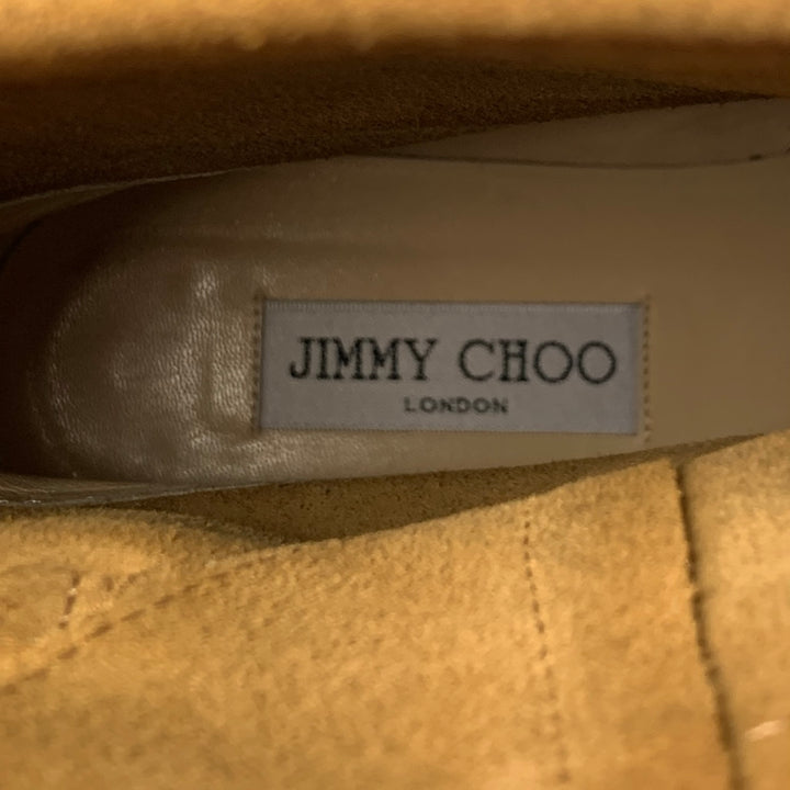 JIMMY CHOO Size 10.5 Camel Suede Pull On Boots