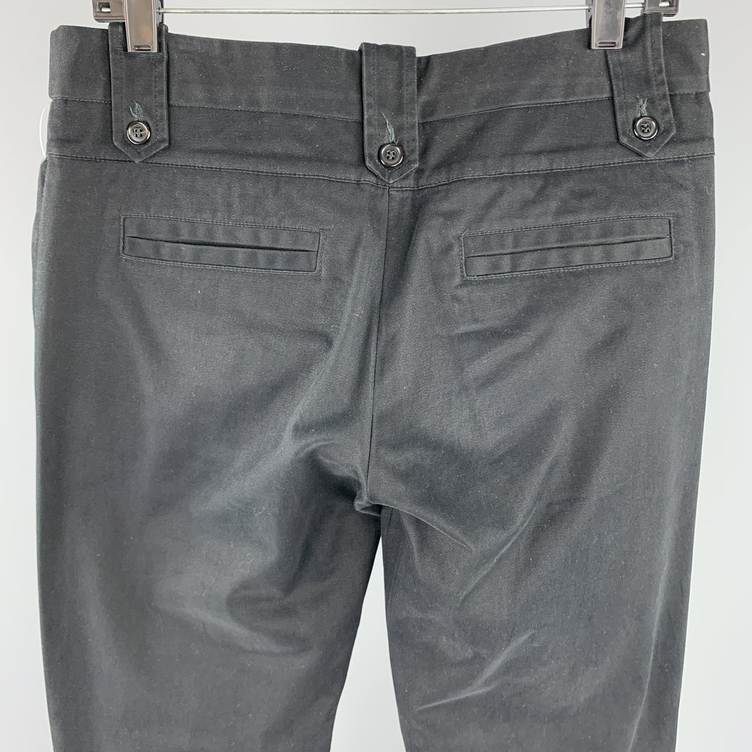 IMPERIAL Size 30 Black Cotton Blend Zip Pockets Casual Pants