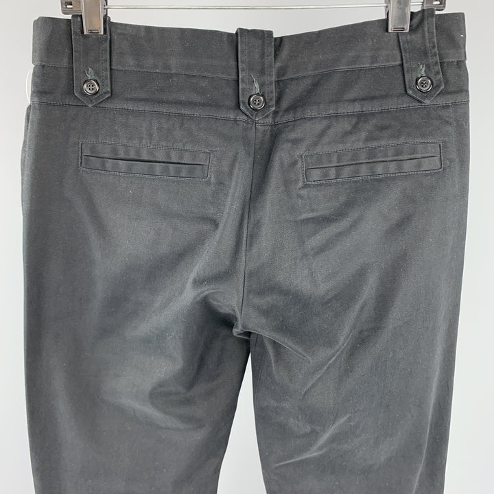 IMPERIAL Size 30 Black Cotton Blend Zip Pockets Casual Pants