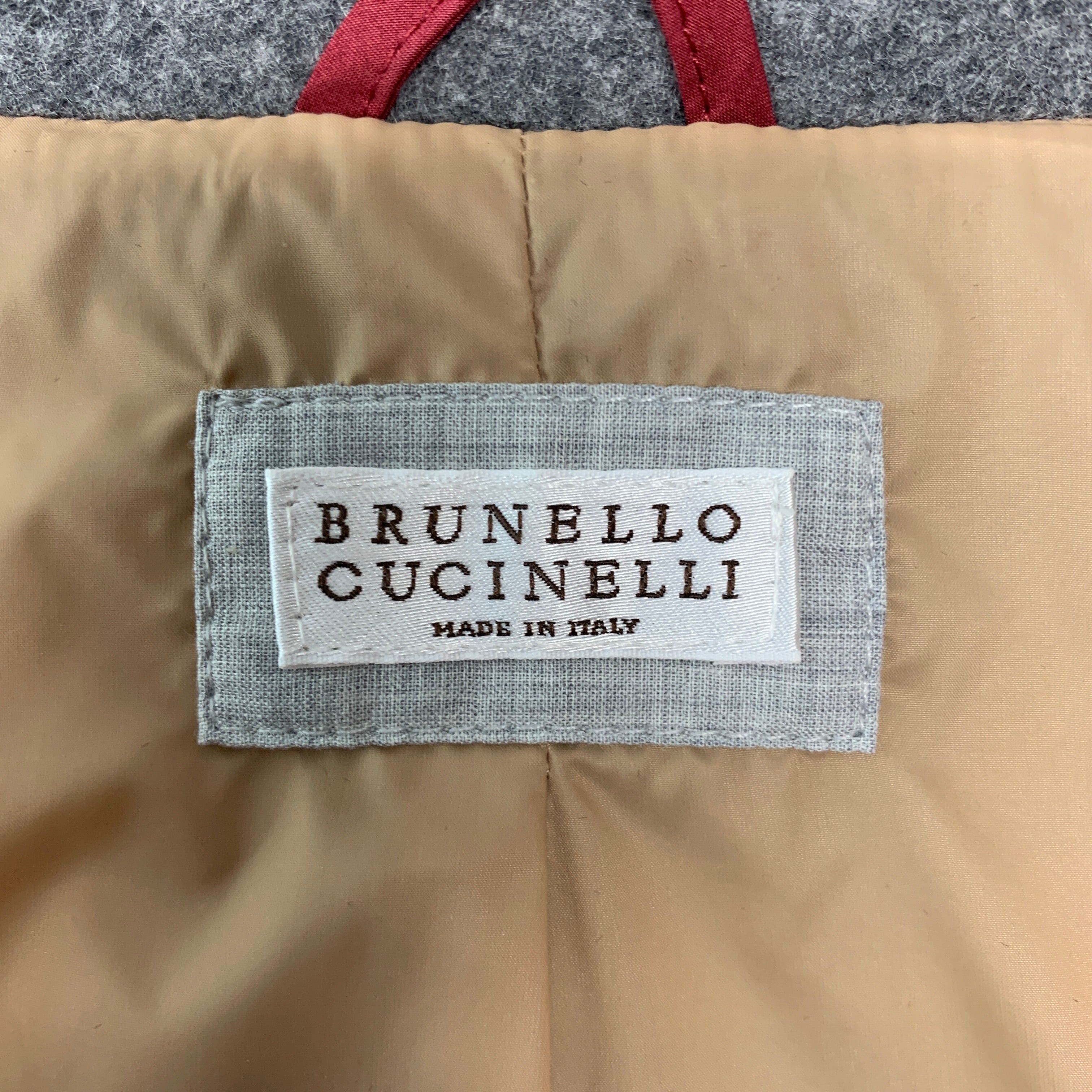 BRUNELLO CUCINELLI ジャケット　46 BRUNELLO CUCINELLI Size 46 Grey Cashmere Zip Snaps Jacket