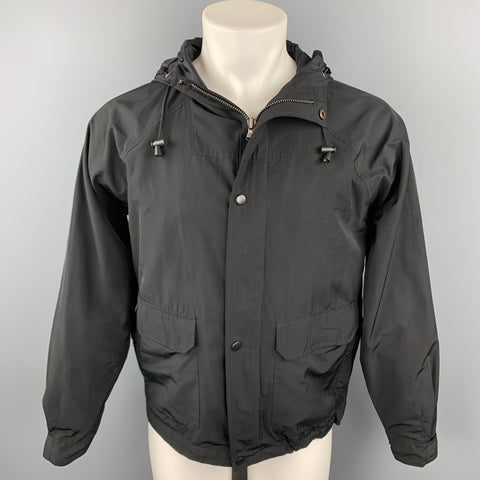 BARNEY'S NEW YORK Size S Black Polyester Hooded Jacket