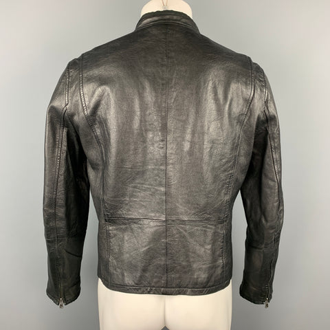 JOHN VARVATOS * U.S.A. Size S Black Leather Zip Up Jacket
