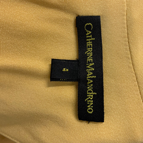 CATHERINE MALANDRINO Talla 4 Vestido cruzado de seda amarillo