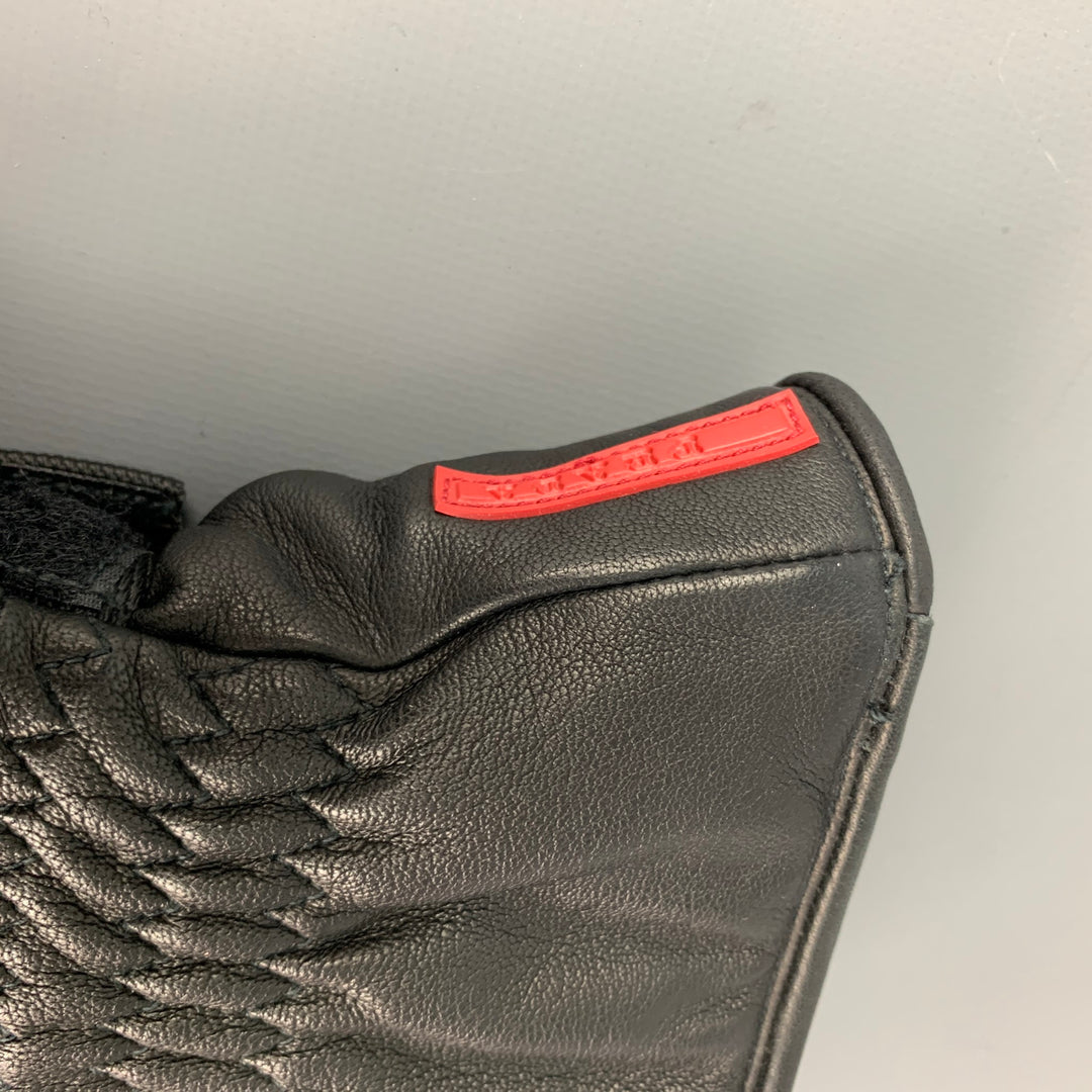 PRADA SPORT Size 6.5 Black Leather Mittens