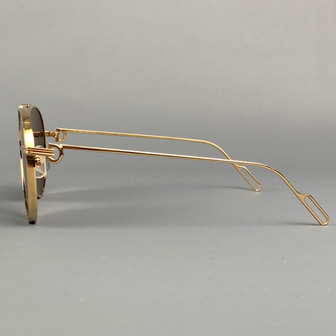 CARTIER Gold Metal Aviator Sunglasses