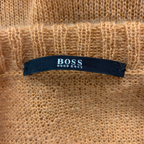 BOSS by HUGO BOSS Size S Orange Solid Mohair Blend Crew-Neck Sweater