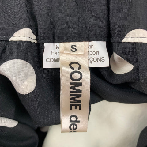 COMME des GARCONS Size S Black White Cotton Polka Dot Pleated Skirt