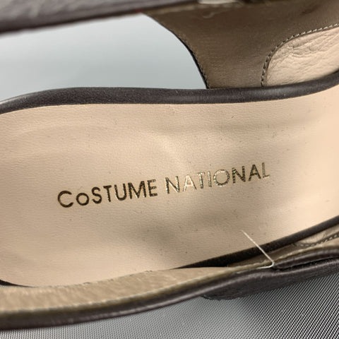 CoSTUME NATIONAL Taille 7,5 Sandales compensées grises à bride arrière