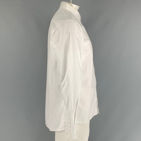 NORSE PROJECTS Talla XL Camisa de manga larga de algodón liso blanco con un bolsillo