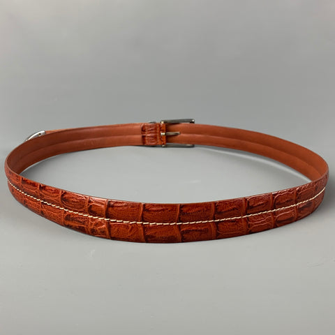 ROBERT TALBOTT Size 38 Brown Embossed Leather Belt