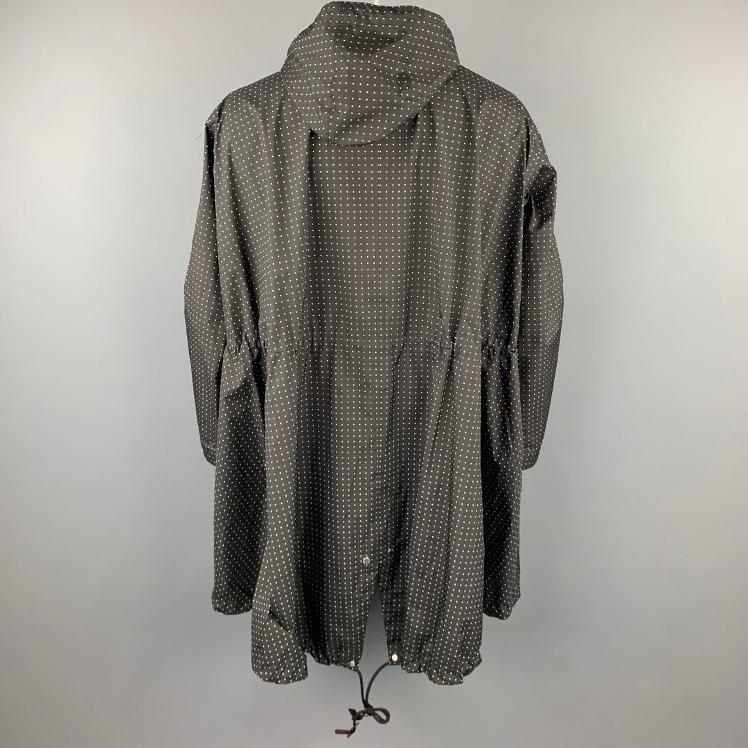 PAUL & SHARK Size M Black & White Dots Polyester / Nylon Oversized Raincoat