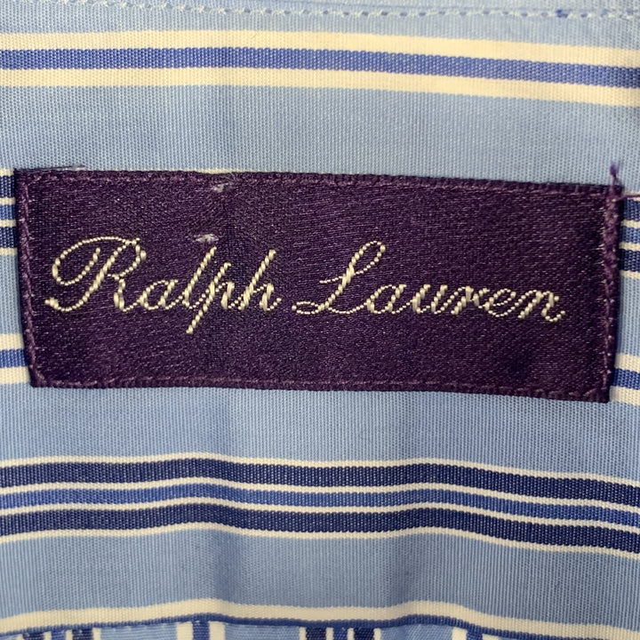RALPH LAUREN Purple Label Size M Blue Cotton Long Sleeve Shirt
