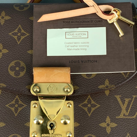 LOUIS VUITTON Brown Beige Monogram Leather Cross Body Handbag