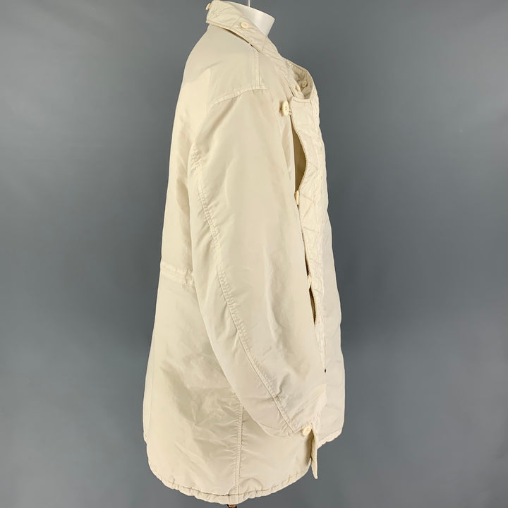 VISVIM Taille S Manteau Valdez Khampa asymétrique en nylon blanc cassé