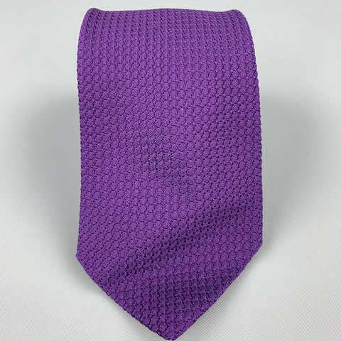 DRAKES LONDON Purple Woven Silk Neck Tie