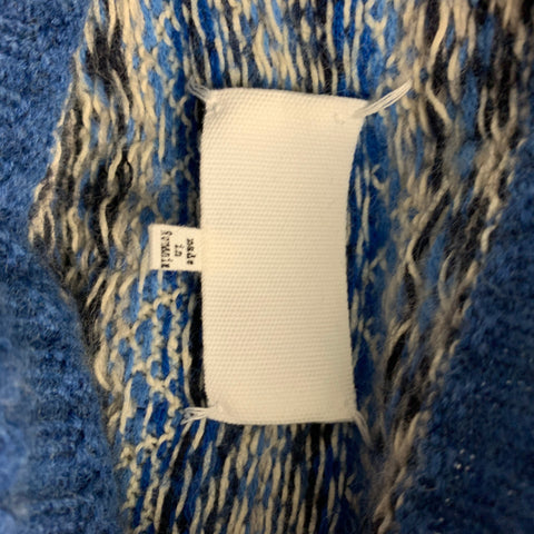 MAISON MARGIELA SS 22 by John Galliano Size L Blue White Wool Cotton Fair Isle Sweater
