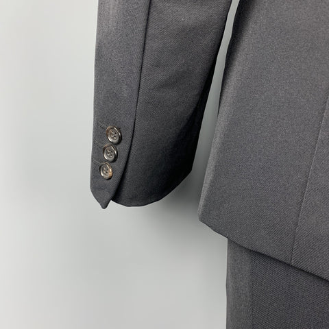 COMME des GARCONS HOMME PLUS Size 42 Regular Navy Nylon Blend Peak Lapel Suit