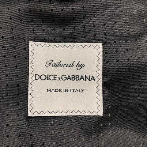 DOLCE & GABBANA Size 38 R Black Passementerie Embroidery Silk Double Breasted 3 Piece Suit