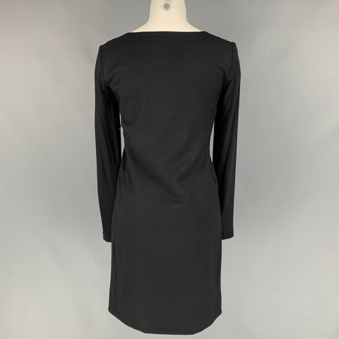 PHILOSOPHY di ALBERTA FERRETTI Size 2 Black & Grey Rayon Blend Color Block Shift Dress