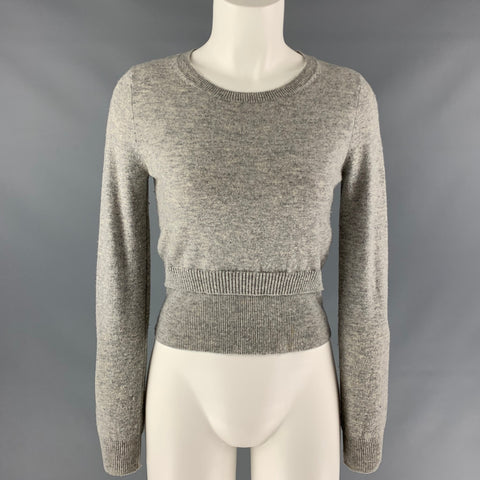 SANDRO Size S Grey Heather Wool / Cashmere Pullover