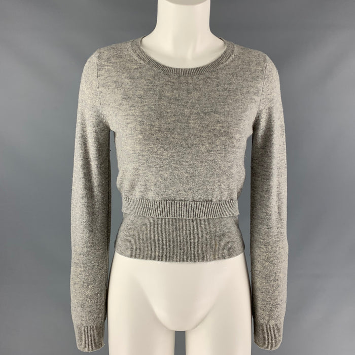 SANDRO Size S Grey Heather Wool / Cashmere Pullover