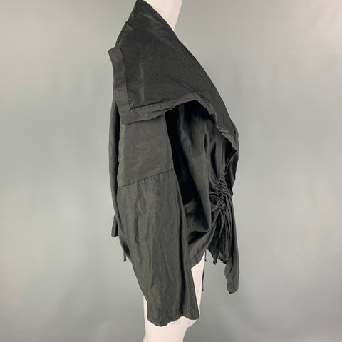 PLANET Size One Size Black Grey Microfiber Stripe Jacket