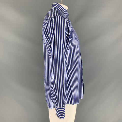PS by PAUL SMITH Size L Blue & White Abstract Not Listed Long Sleeve Shirt