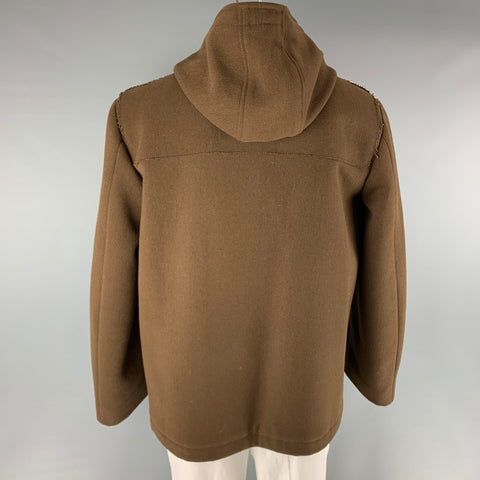 MARC JACOBS Chest Size 42 Size 42 Brown Wool Hooded Coat