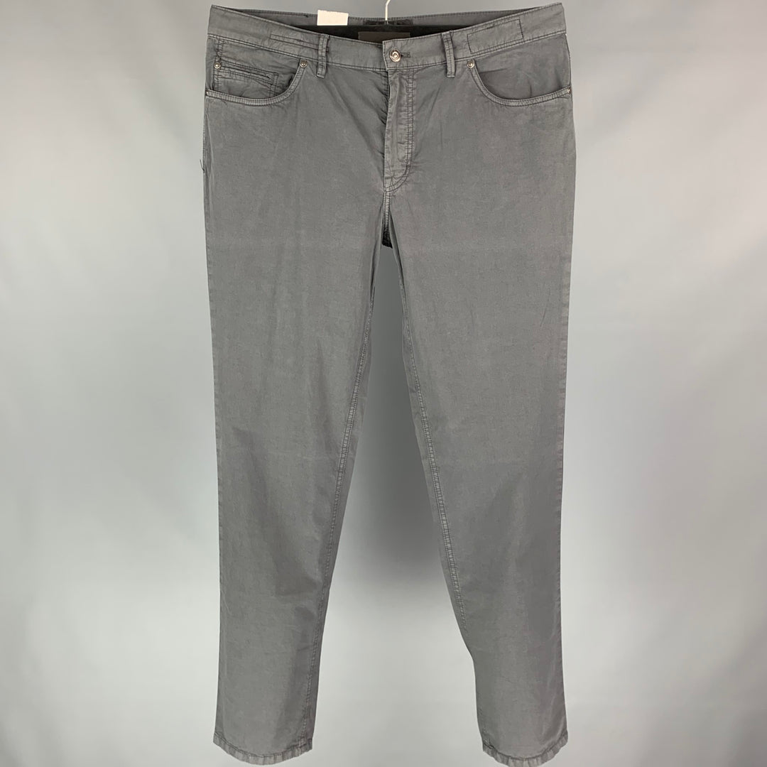 GARDEUR Nevio 2 Size 36 Dark Gray Cotton Jean Cut Casual Pants