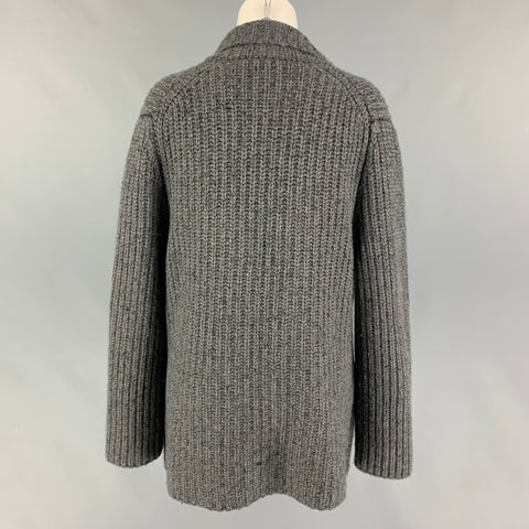 THE ROW Taille XS Cardigan surdimensionné à double boutonnage en soie et cachemire gris