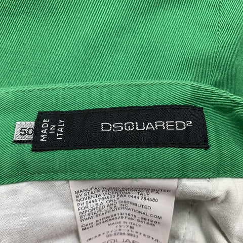 DSQUARED2 Pantalon décontracté en coton vert taille 34 avec braguette boutonnée