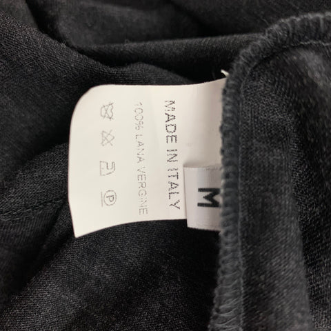 VERRI Size M Grey Heather Wool Long Sleeve T-shirt