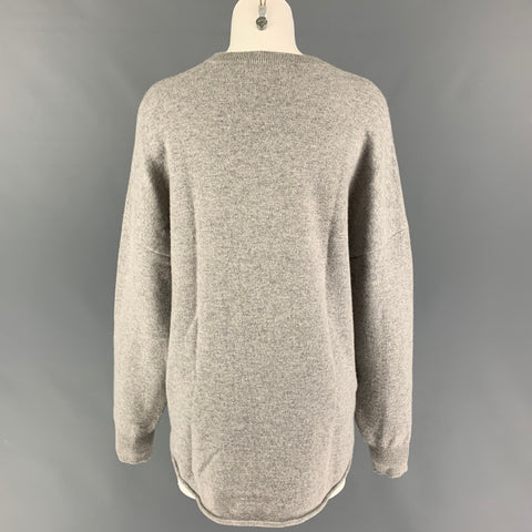 EXTREME CASHMERE Talla XL Suéter extragrande de mezcla de cachemira gris jaspeado