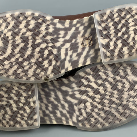 GIORGIO ARMANI Size 9.5 Brown Antique Leather Slip On Loafers