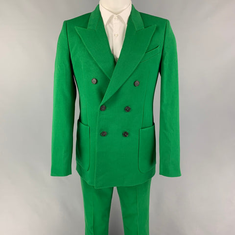 GIVENCHY Pre-Spring 2020 Talla 38 Traje cruzado de lana de poliéster verde