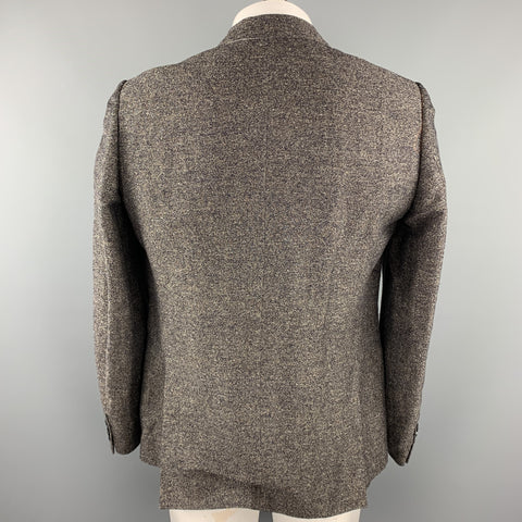 DRIES VAN NOTEN Size 44 Brown Heather Linen / Cotton Sport Coat