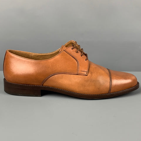 TO BOOT NY Size 10.5 Tan Antique Leather Cap Toe Lace Up Shoes