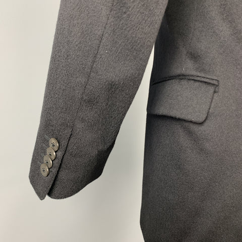 ZANETTI Size 40 Regular Black Cashmere / Wool Sport Coat