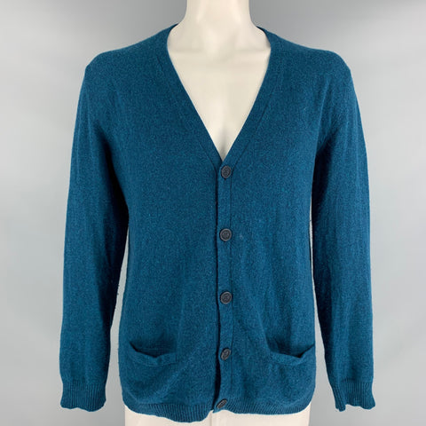 ADAM KIMMEL Size XL Teal Cashmere Button Down Cardigan