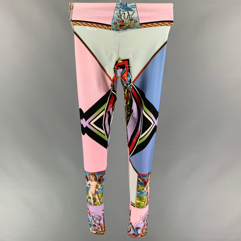 VERSACE 2017 Size 2 Multi-Color Baroque Polyamide Leggings