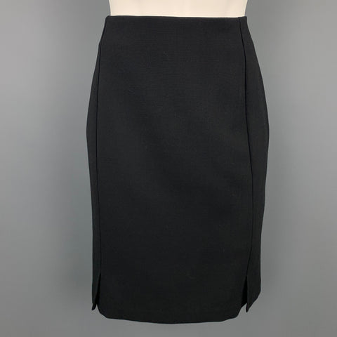 AKRIS Size 6 Black Wool / Nylon Pencil Skirt Suit