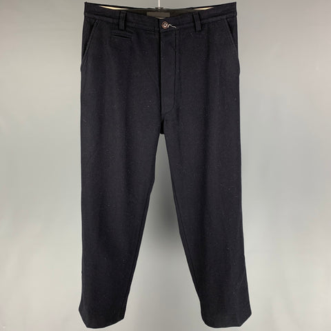 EAST HARBOUR SURPLUS Size 34 Navy Wool Polyamide Wide Leg Casual Pants