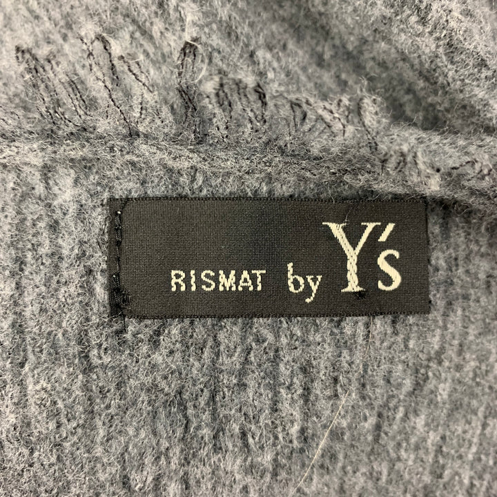 RISMAT by Y's Size M Grey Wool Nylon Knitted Mock Neck Sweater