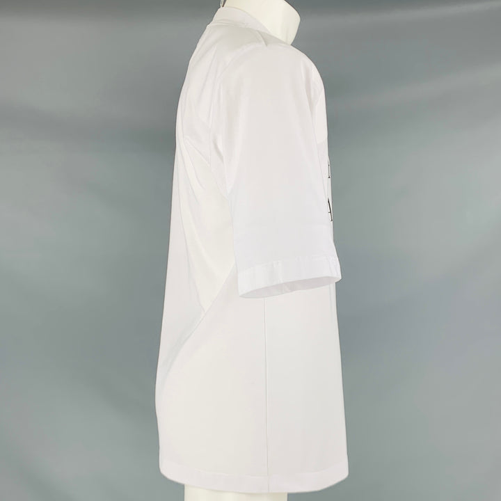 VETEMENTS Size S White Black Polyester Shoulder Pads T-shirt