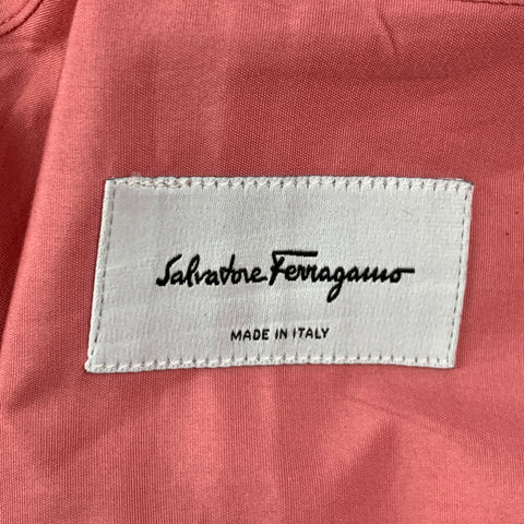 SALVATORE FERRAGAMO Size M Rose Pleated Cotton French Cuff Long Sleeve Shirt