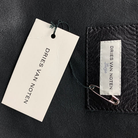 DRIES VAN NOTEN S/S 20 Size L Black Leather Side Zipper Tank Top