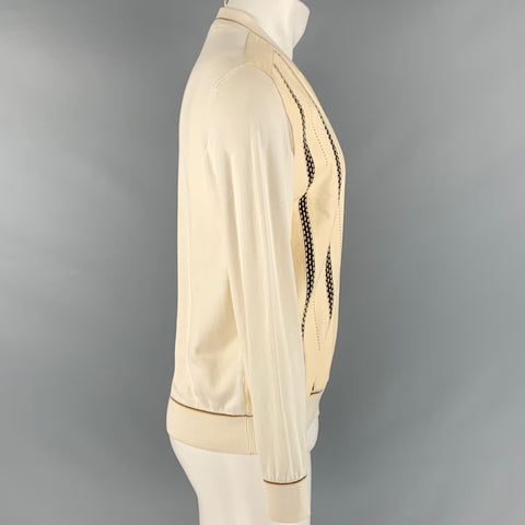 BARCELINO Taille 38 Pull col rond en coton noir crème