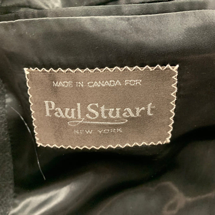 PAUL STUART Size 40 Charcoal Black Wool Peak Lapel Coat